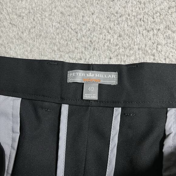 Peter Millar Shorts Mens 40 Black Wicking Performance Golf 9" Chino Stretch - Picture 2 of 10
